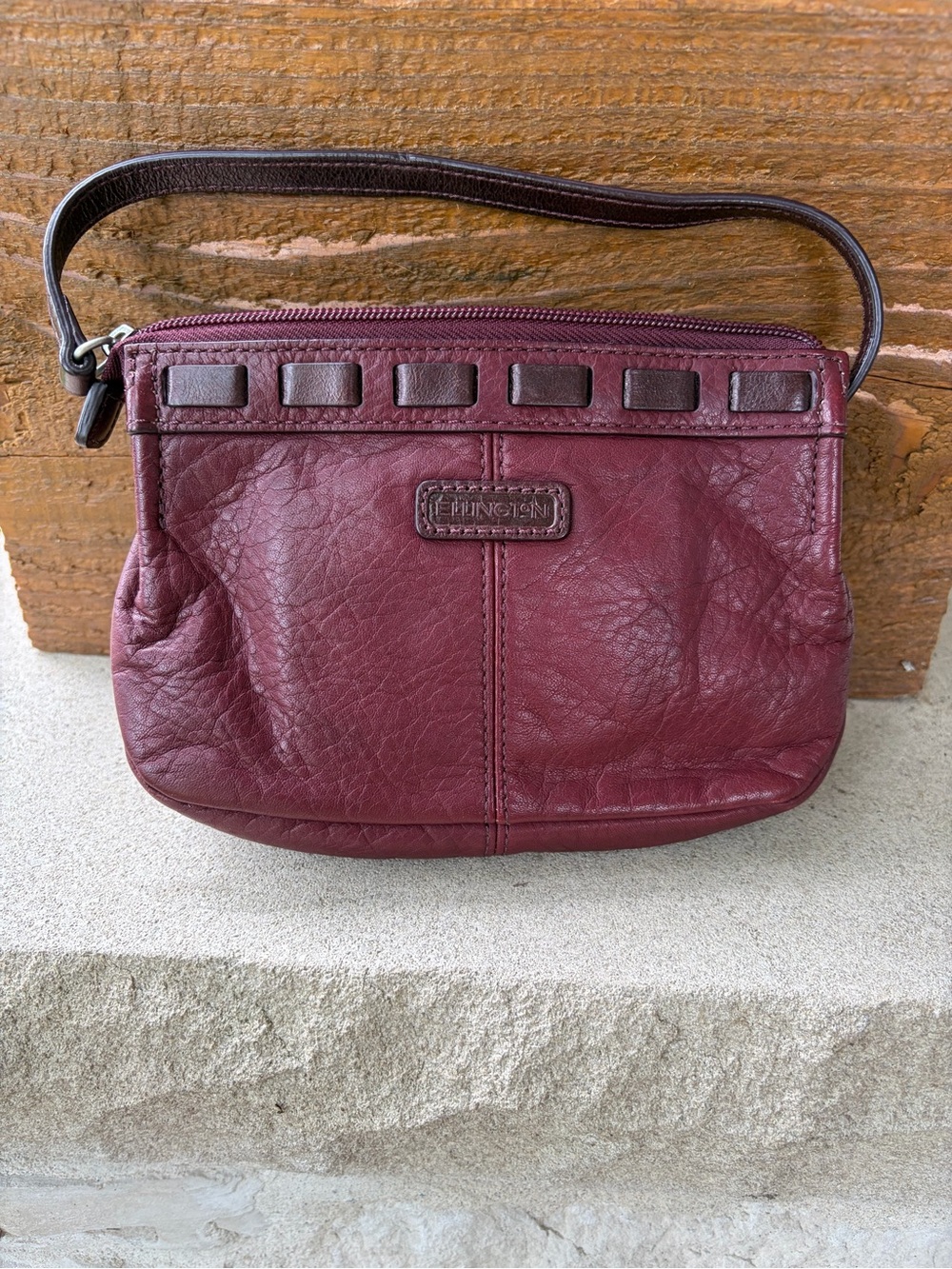 Ellington Leather Wristlet - Burgundy